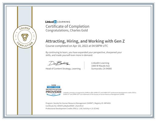 Charles Gold, photo 1