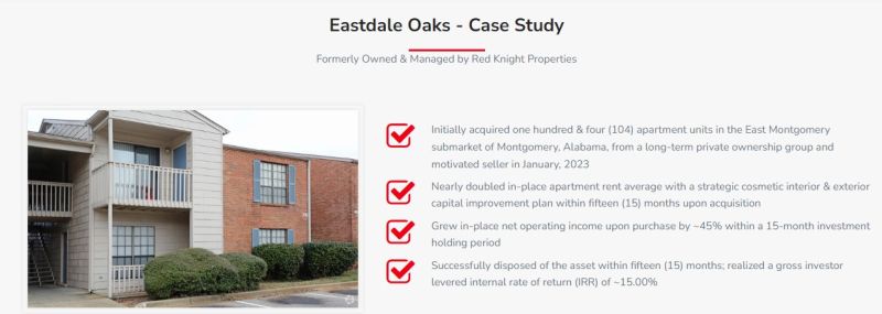 JUST CLOSED! Pleased to announce Red Knight Properties' disposition of Eastdale Oaks, a 104-unit apa
